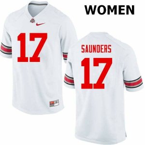 NCAA Ohio State Buckeyes Women's #17 C.J. Saunders White Nike Football College Jersey BSV1645SJ